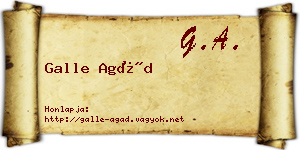 Galle Agád névjegykártya